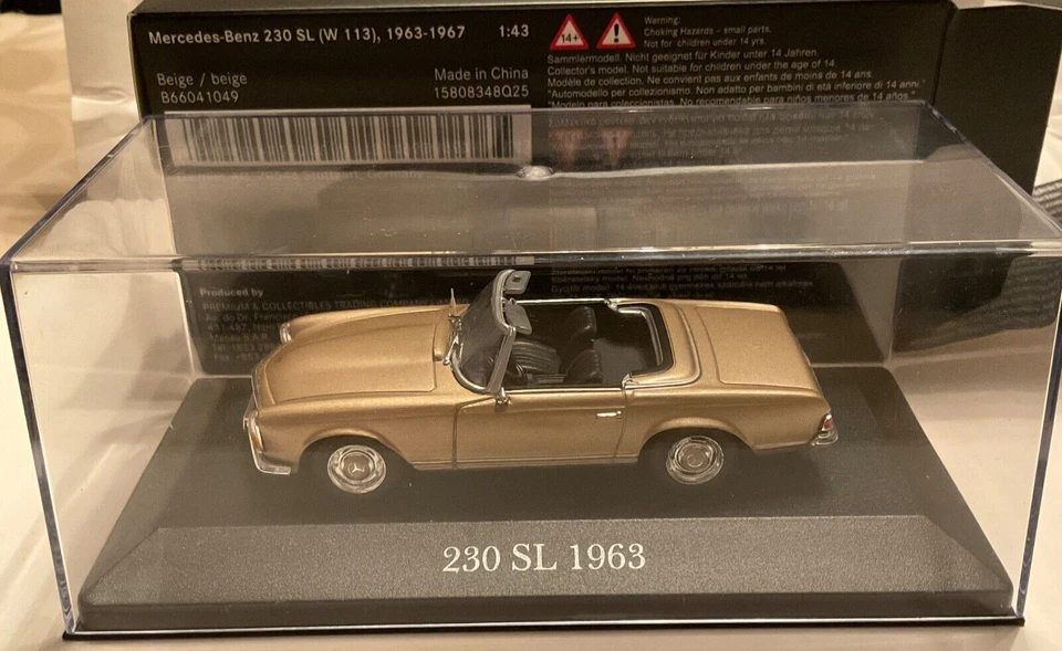 Atlas Werbemodell B66041049 MB 230 SL W113 goldmetallic MB Classic 1:43 in OVP - Bild 3 von 4