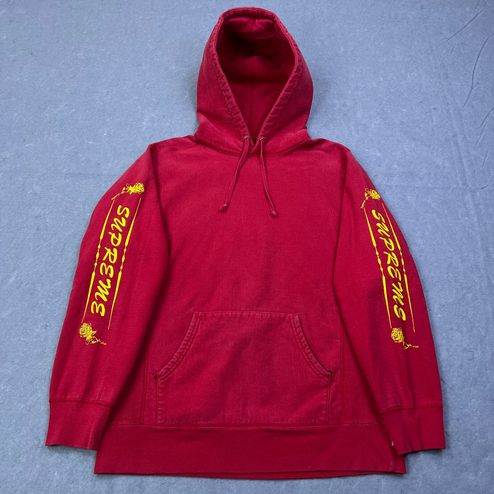 Sweat à capuche Supreme Red Roses homme L pull manches Hits FW16 Y2K patineur LIRE TROU