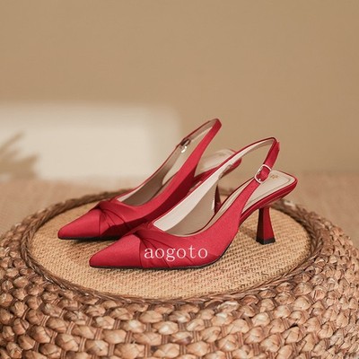 Pointed Sandals for Women's Fashion Shoes Spring High Heels Sandals Kitten Heel