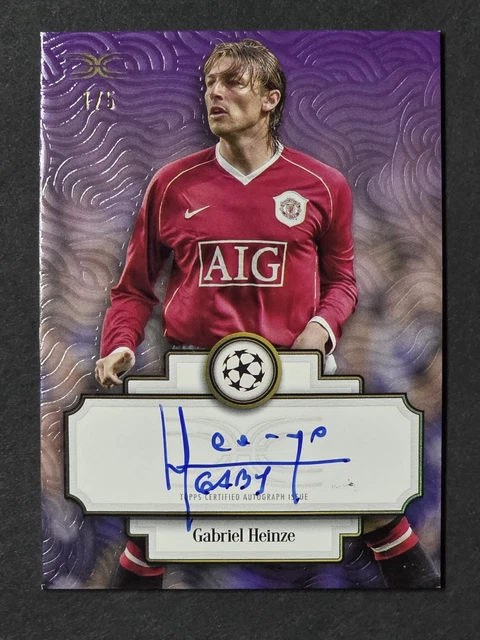 Gabriel Heinze Auto /5 Purple - 2024/25 Topps Definitive UEFA Club Competitions