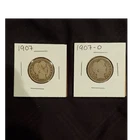 1907 & 1907-O Barber Half Dollar Silver Coins New Orleans Circulated 50C