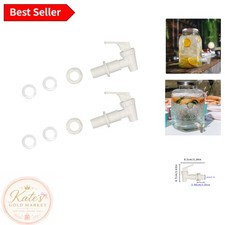 2 Pcs BPA Free Reusable Faucet Spigot for Water Dispenser - Classic White Finish