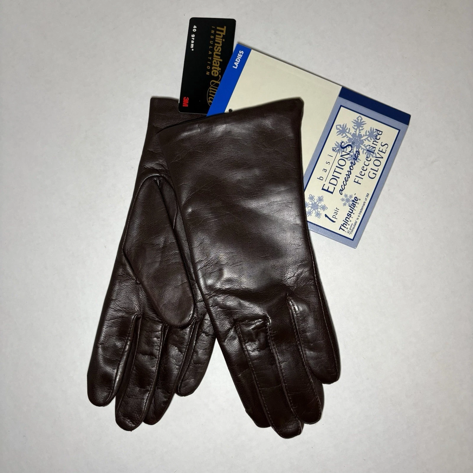 Vintage NOS Basic Editions Thinsulate Brown Gloves Women’s