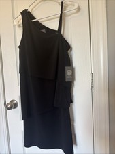 Vince Camuto BRAND NEW Black Ruffle Asymmetrical Dress Women’s Sz 6 NWT