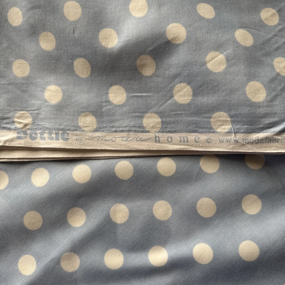 100% cotton quilting fabric Dottie By Moda Home 3 Yds. Pale Blue White Dot 45” W - Image 4 of 4