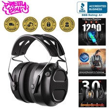 Comfortable Bluetooth Ear Protection Earmuffs with 120H Battery Life  SNR 30dB