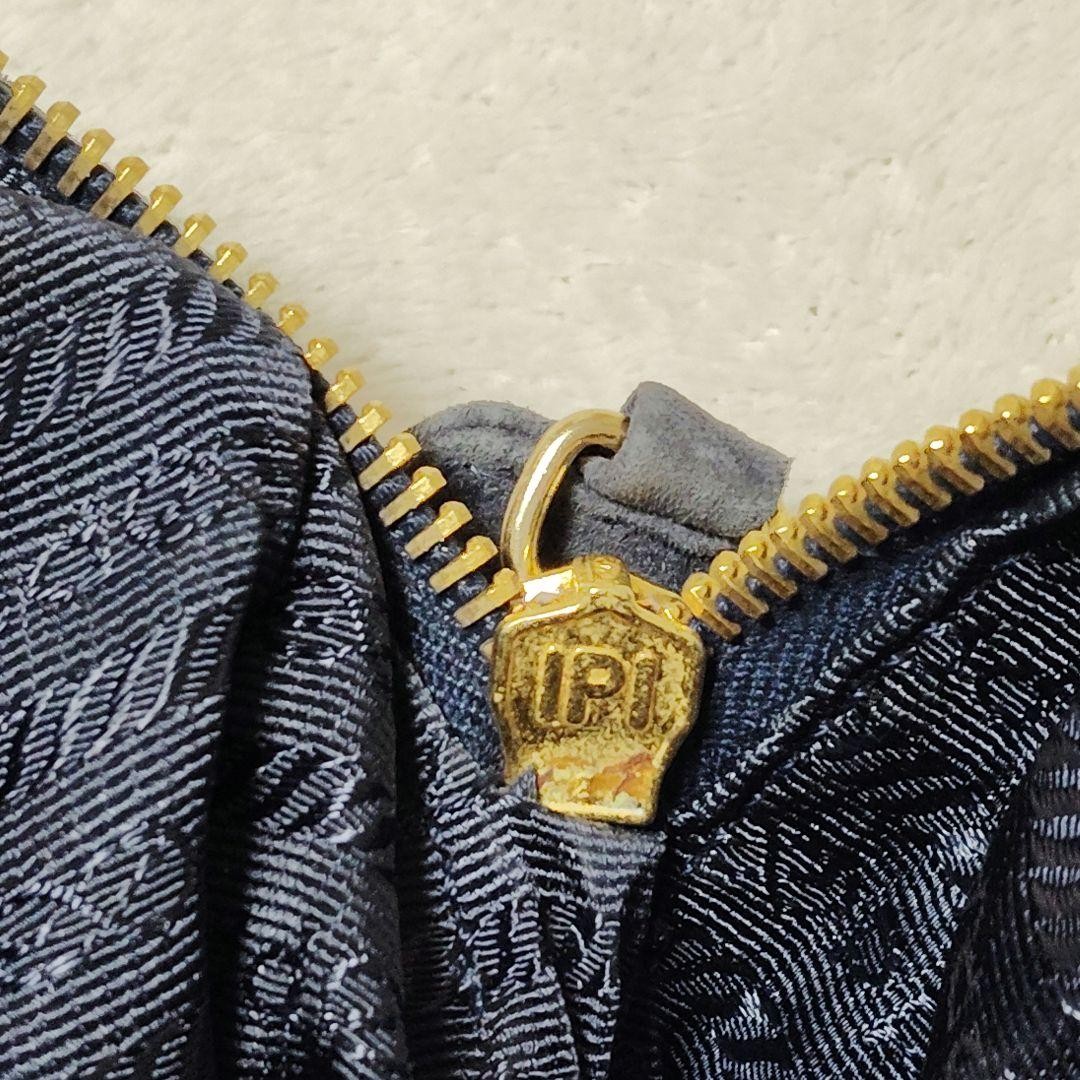 PRADA Mini Handbag Chain Suede Triangular Logo Go… - image 18