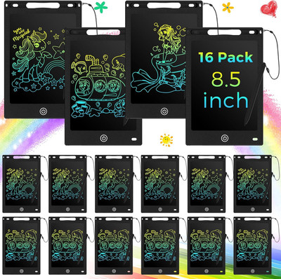 16 PCS LCD Writing Tablet for Kids - 8.5 Inch Reusable Writing Board Drawing Doo