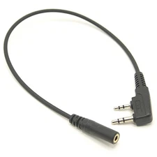 2-Pin K1 plug to 3.5mm Socket Adapter Cable for Kenwood Baofeng Retevis Radios
