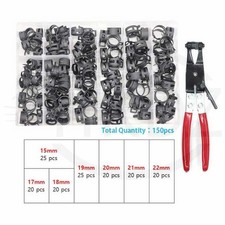 Spring Band Hose Clip Black Radiator Fuel Pipe Clamp ID 4mm - 42mm Heavy Duty