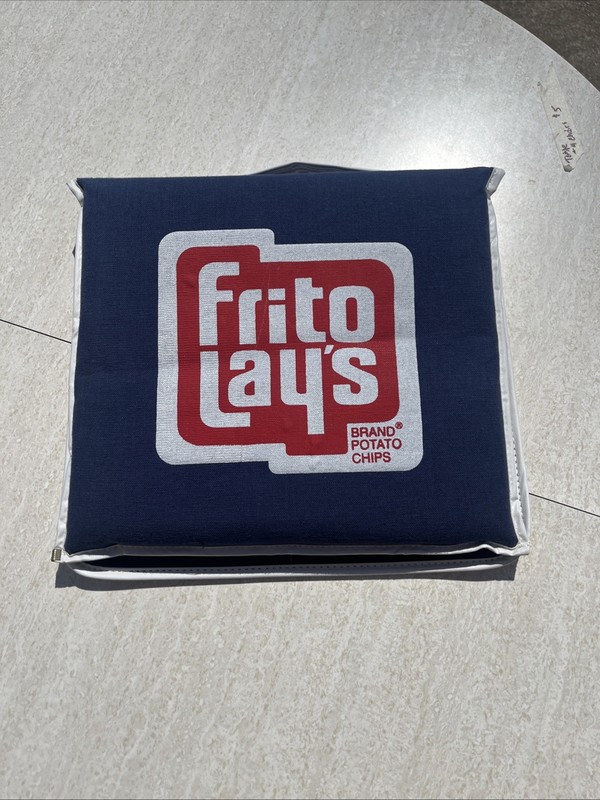 Vintage Frito Lay's Ruffles Potato Chips Stadium Seat Cushion w/ Storage Pouches