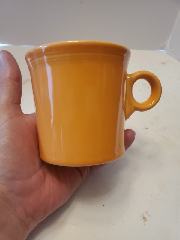 Fiesta Tangerine / Marigold Coffee Mug Ring Handle - HLC  Retro  Estate Find