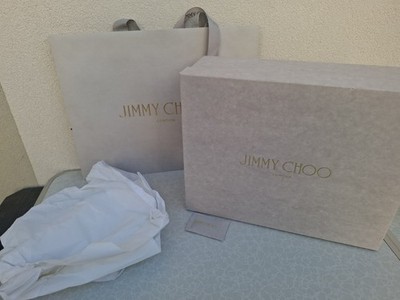  30x25x11 Authentic Jimmy Choo Gray/Pink Box mit Original Papiertüte, TOP