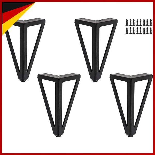 Ersatz MöBelfüßE Metall Schwarz 15Cm 4 StüCk Tischbeine SchrankfüßE Sofa StüHle-image