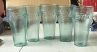 Vtg Coca Cola Advertising Plastic Cups Dixie Collectables Set of 5 - Clear Green