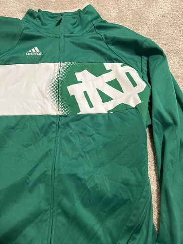 Adidas Notre Dame Fighting Irish Green Track Jacket Uomo Large Full Zip - Foto 4 di 7