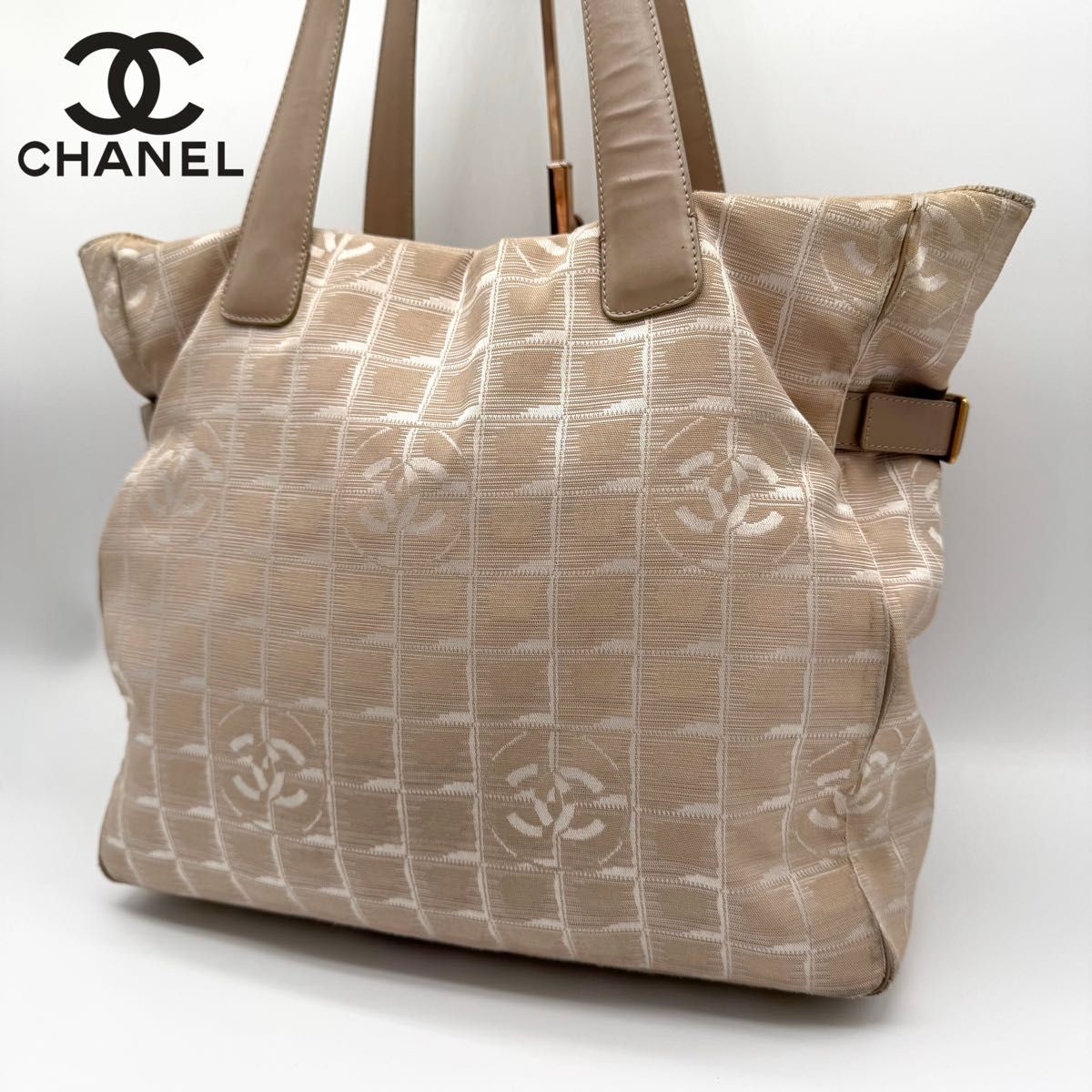 CHANEL Coco Mark Canvas Tote Bag New Travel Line KN144081
