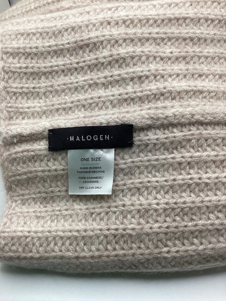 Bufanda halógena beige topo 100 % cachemir Foto 2 de 4