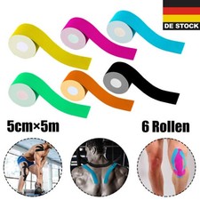 6 Rolls 5cm x 5m Kinesiology Tape KT Muscle Strain Injury Support Physio Sports 0.54 per metre