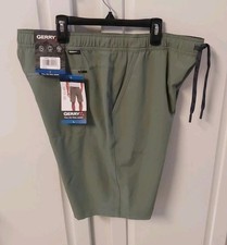 Gerry Men  s Size Large L Pull-On Trail Shorts Green