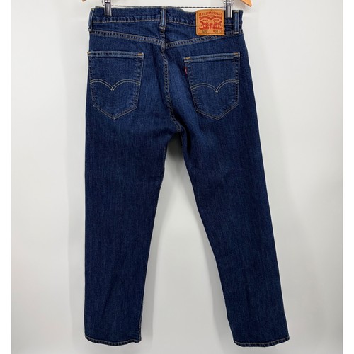 Levi's 505 Regular Fit Straight Leg Jeans 34x30 Dark Wash Blue Denim Mens - Picture 3 of 6
