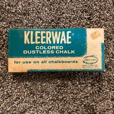 Vintage Binney & Smith Kleerwae Colored Dustless Chalk, 12 Sticks