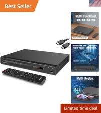 Region-Free HDMI DVD Player for TV, Compact CD/DVD Player for Smart TV, USB P...