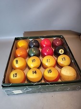 Vintage Aramith Pool Ball 2 1/4" Complete Set Made In Belgium