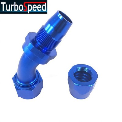 Universal Blue AN16 45 Degree Swivel Fuel Oil Gas Line Hose End Fitting Adapter