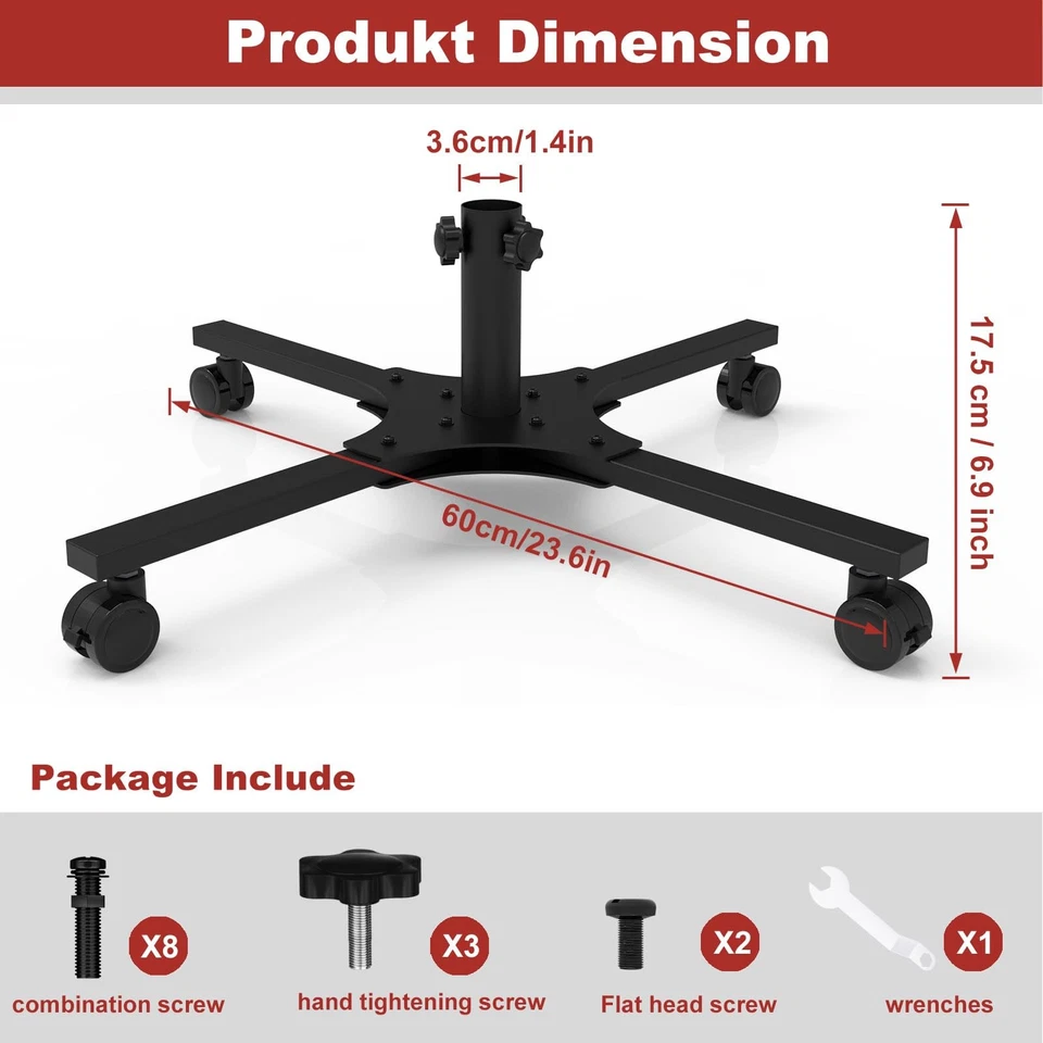 ** NEW Christmas Tree Stand with Wheels | Metal Artificial Christmas Tree Stand - Image 2 of 4