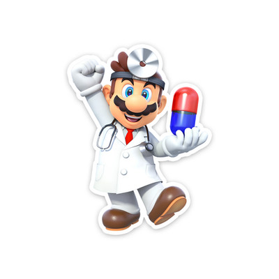 Dr Mario NES Sticker 4 Inch Vinyl Decal Nintendo Fandom Retro Gaming Art