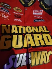 JH DESIGN #16 NASCAR VINTAGE JACKET SIZE 2XL NATIONAL GUARD SUBWAY