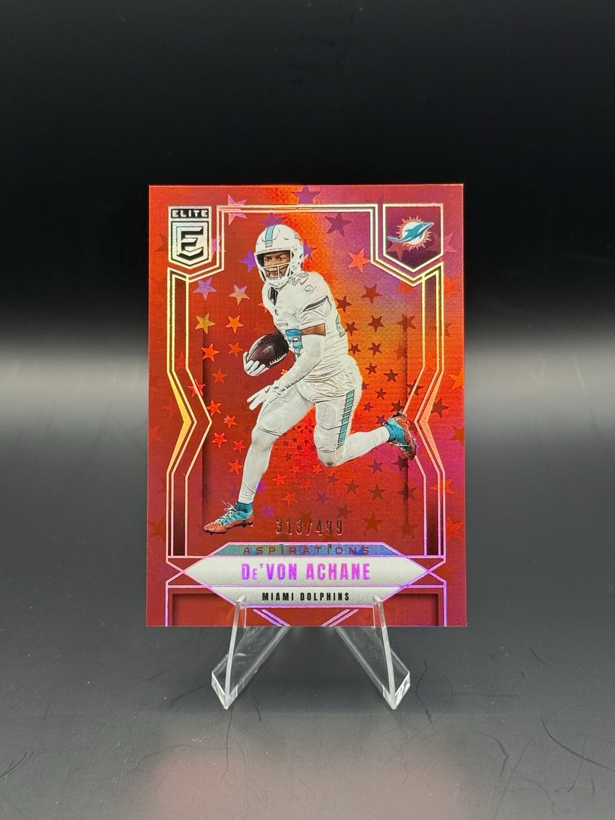 De'Von Achane - 2025 Donruss Elite Aspirations Stars /499 #44 Miami Dolphins