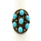 Southwest Sterling Turquoise MOP Lapis Inlay Thunderbird Rings Lot of 5 #S5639-1 — photo 4