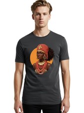 African-Queen Mens Graphic Tee, 100 Cotton, Casual Summer Wear