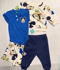 DISNEY 4 piece set white/blue MICKEY friends size 0-3 months