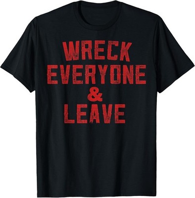 Vintage Distressed Wreck Everyone and Leave Wrestling Match T-Shirt Small