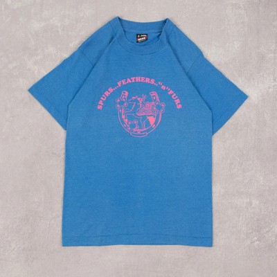 Fruit Of The Loom Vintage 90s Feathers N Furs Graphic T-Shirt S Herren Blau 