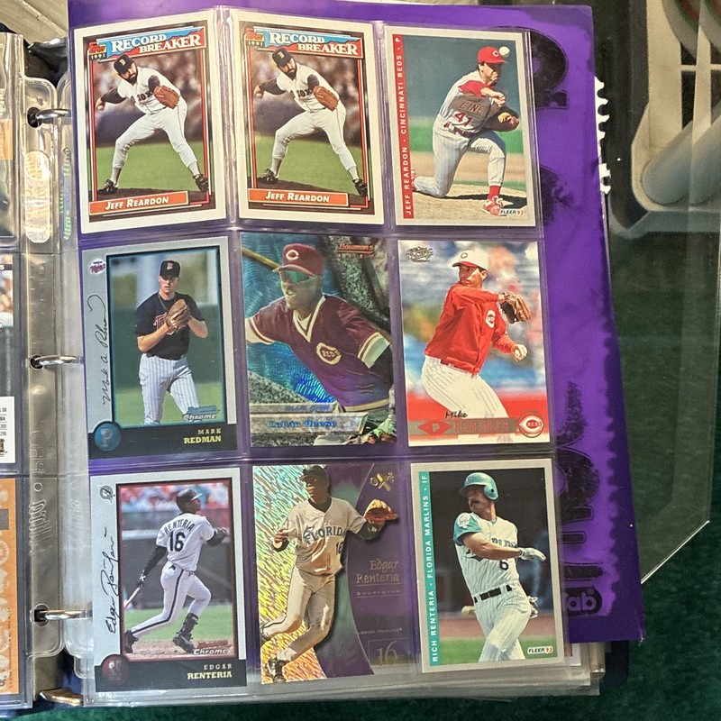 Topps 2000 MLB Baseball Card Lot (9) Topps Chrome Refractor Fleer Reardon Blue