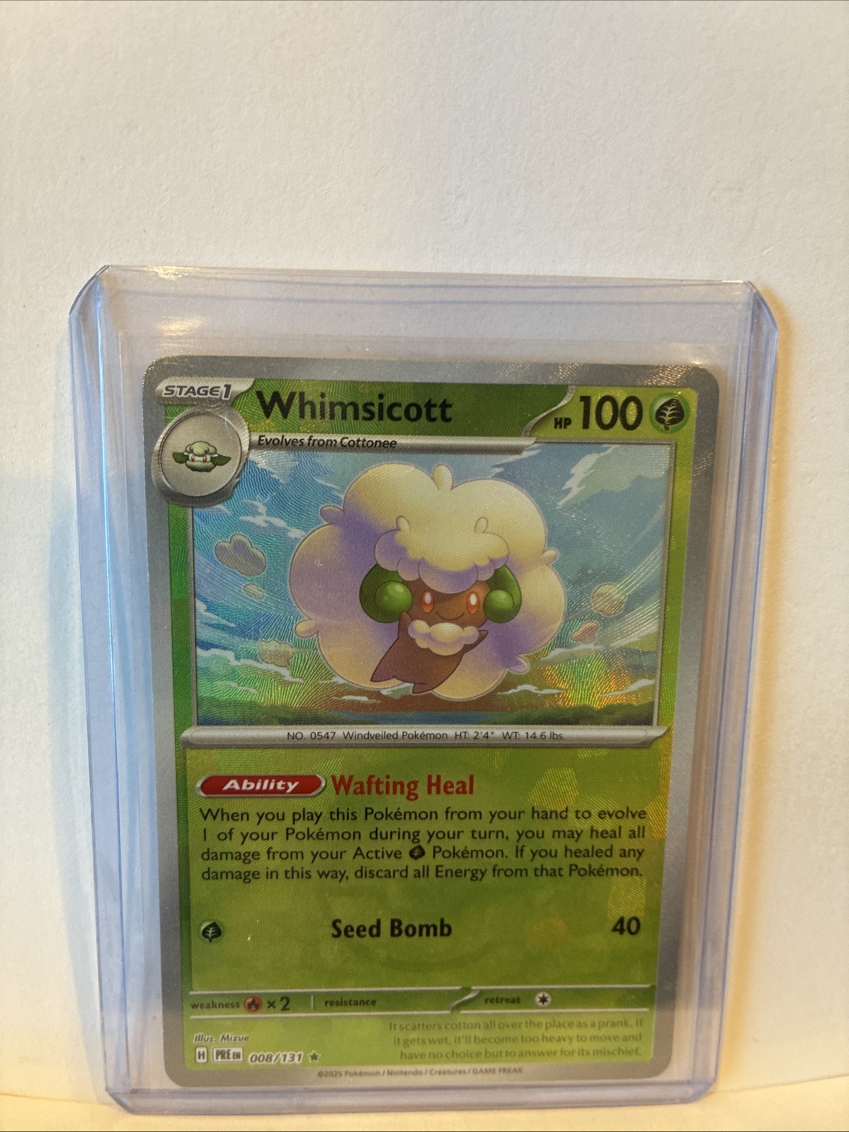 Pokémon Whimsicott Poke Ball Reverse 008/131 PRE Prismatic Evolutions NM