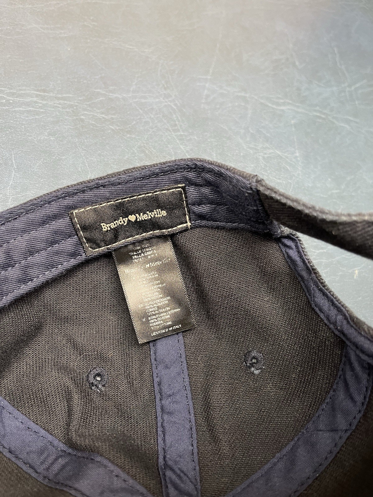 Brandy Melville Plain Blank Solid Black Strapback… - image 6