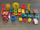 Vintage Fisher Price Little People furniture replacement chair table bed crib