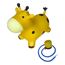 Skippy Tier Kinder Hüpfball Kuh Giraffe mit Pumpe Springtier Outdoor