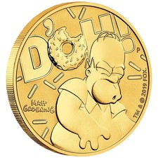 2020 The Simpsons™ Homer Simpson™ Gold Coin - Tuvalu - 1 oz BU 4271.44 per troy oz