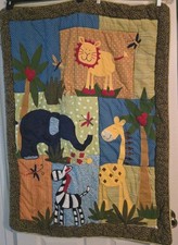 Cotton Tale Designs Baby Quilt Animals Colorful Fun Appliqued