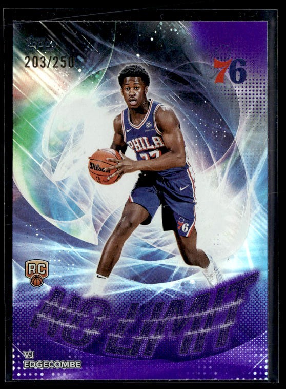 2025-26 Topps No Limit VJ Edgecombe #NL-3 Purple Rainbow 203/250 RC