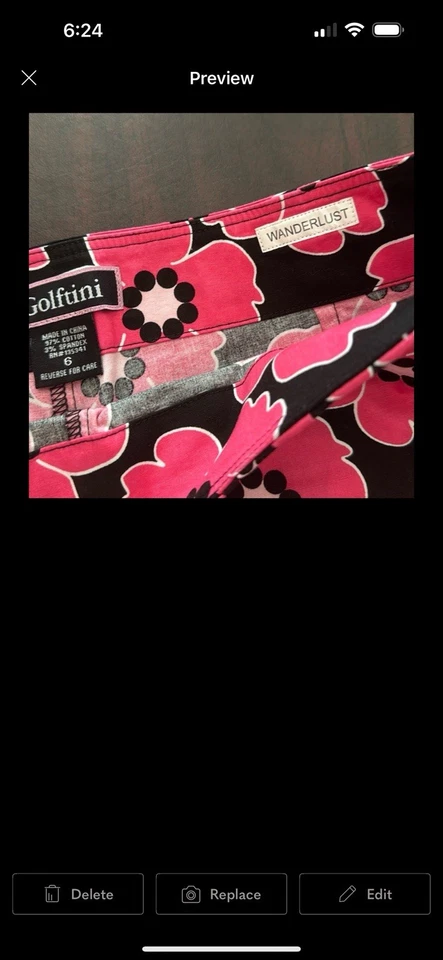 Mujer Golftini Negro y Rosa Elastizado Floral Algodón Skort Golf Tenis Talla 6 Foto 4 de 4