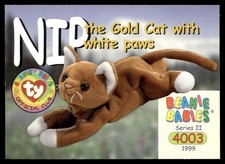 1999 Beanie Babies Series 2 Nip the Cat with white paws  204