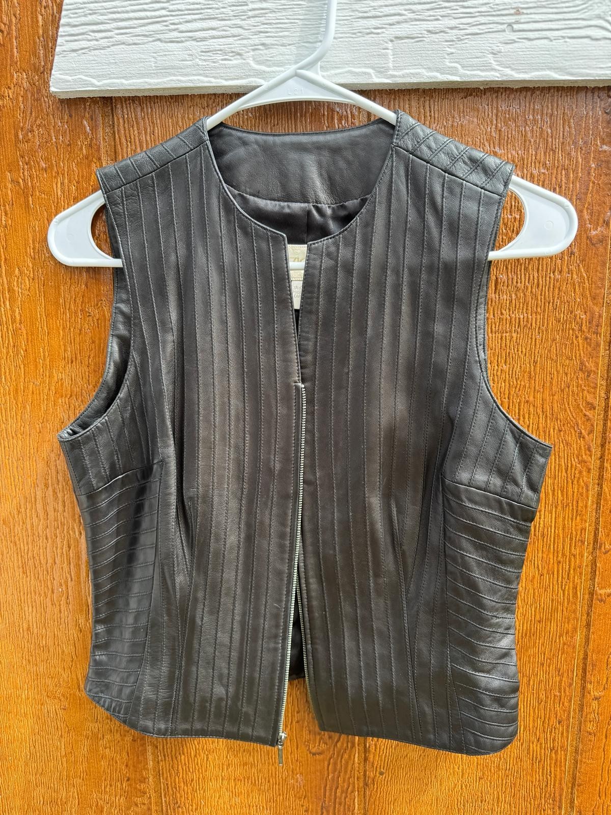 Vintage 90s Cache Black Leather Corset Moto Vest | XS | EUC