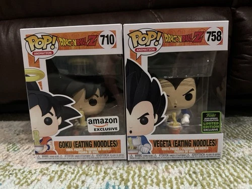 Funko Pop Dragon Ball Z Goku & Vegeta Eating Noodles Funko Pop Lot